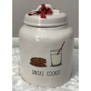 Rae Dunn Cookie Jar Canister Santa's Cookies Christmas Canister Farmhouse - New